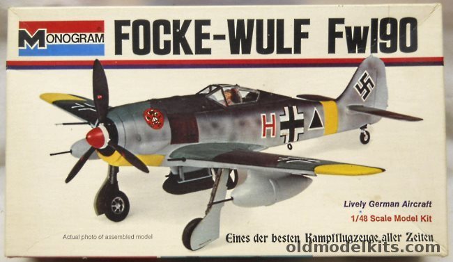 Monogram 1/48 Focke-Wulf FW-190 White Box Issue - A-8/R-3 / A-7/R2 / A7/R3 / A-5/U8 / A-8/R1 / A-5/U3 Tropical, 6804 plastic model kit